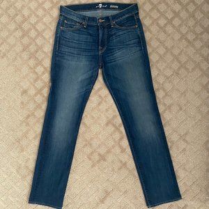 7 For All Mankind Slimmy Mens Jeans, Size 32, Color Mid Blue